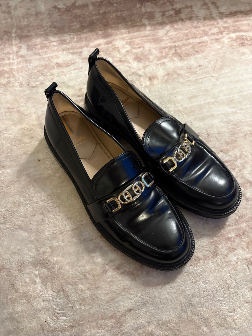Sam Edelman Leather Loafers Black US 7W